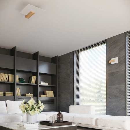 LED stropní svítidlo Plafond LAPPO 2xE27 Čtvercové dřevěné svítidlo SOLLUX