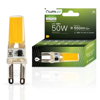Žárovka LED G9, KAPSLE 5W = 50W 550lm 4000K Neutralní bílá 360° COB LUMILED