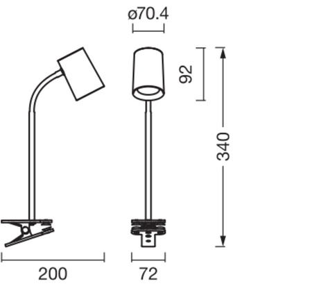 Stolní lampa stojící GU10 šedá USB-C Kancelářská linka Ledvance