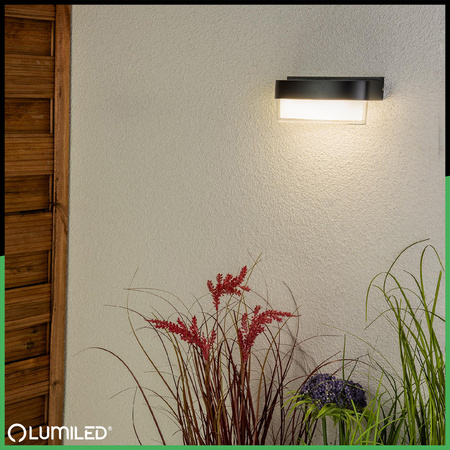 Zahradní nástěnná lampa 5W, 4000K IP54 Teplá bílá Černá SEVIA LUMILED