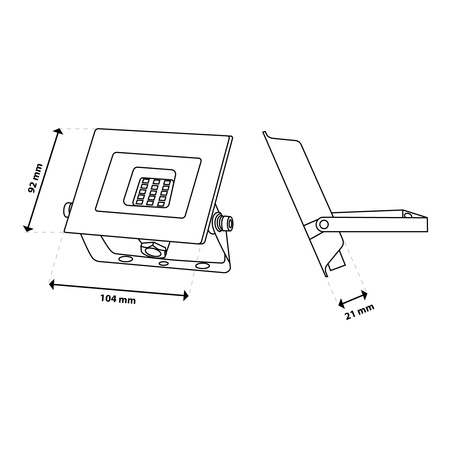 LED Reflektor 10W, 900lm 6500K IP65 Černá ZUNA2 LUMILED