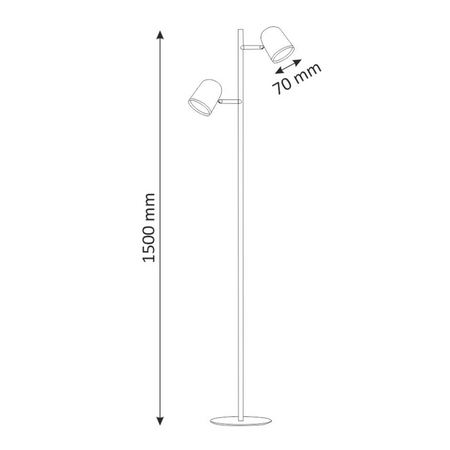 Stojací lampa 7W 2x LED RAWI černá 3000K GOLDLUX (Polux)