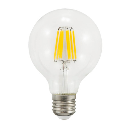 LED žárovka E27 G80 7W = 60W 810lm 3000K Teplá bílá 360° vlákno GOLDLUX (Polux)