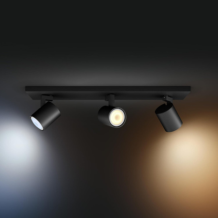 Stropní světlo LED Spot Runner černé 3x 4,2W CCT PHILIPS HUE Bluetooth Zigbee + stmívač