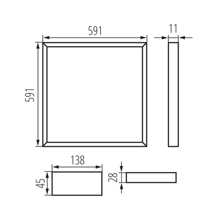 Rámové osvětlení LED lampa 60x60 32W 3900lm CCT 110° pod omítku bílá AVAR KANLUX