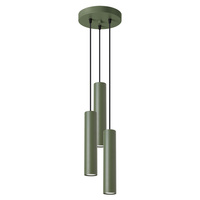 Stropní závěsné svítidlo Tuba Spot 3x GU10 Olive Lagos Ocean Green SL.1487 Sollux