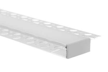 Podhledový Architektonický Hliníkový XL Profil Typ P pro LED do Sádrokartonových Desek, 2m + Mléčná Krytka LUMILED