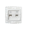 Počítačová a telefonní zásuvka RJ45 RJ11 Square White LOGI Kanlux