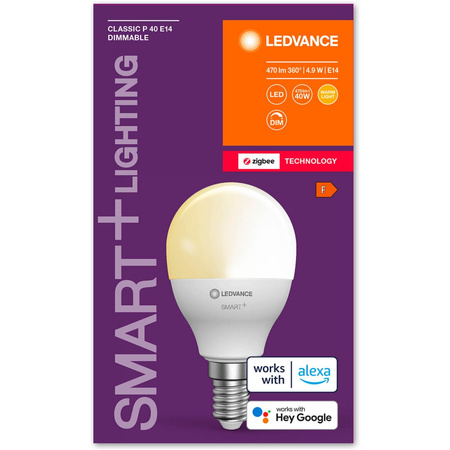 LED žárovka E14 P45 4.9W 470lm 2700K Teplá bílá LEDVANCE SMART+ ZigBee Dimmable