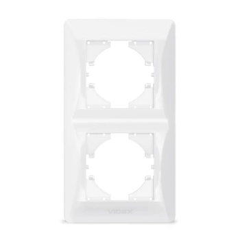 Horizontální rámeček pro zásuvky pro povrchovou montáž Dvojitá bílá BINERA VIDEX