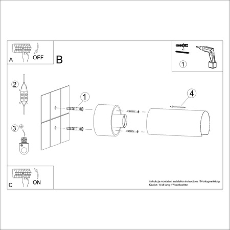 Nástěnné svítidlo E27 White Flash Blue Sapphire SL.1676 Sollux