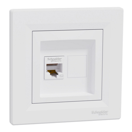 Počítačová zásuvka RJ45 kategorie 5e UTP s rámem Bílá SCHNEIDER ASFORA