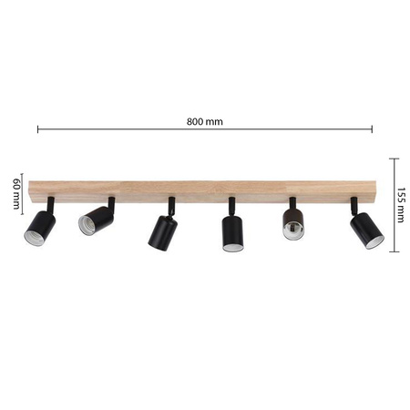 Spot Tuba Stropní svítidlo Reflektor Halogenové svítidlo 6x GU10 Pohyblivé Černohnědé Dabi Masterled