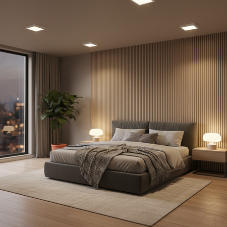 Plafond LED stropní svítidlo 24W 2500lm CCT 140° Square Povrchová montáž Bílá Videx