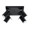 Svítidlo pro povrchovou montáž RING 4 4xGU10 Reflektor halogenový pohyblivý minimalistický černý SOLLUX