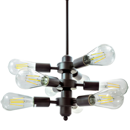 Stropní průmyslové závěsné svítidlo 9x E27 černé OREBRO IL MIO GOLDLUX (Polux)