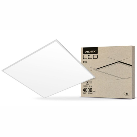 LED zapuštěný podhledový panel 60x60 40W 5200lm 4000K neutrální bílá Videx