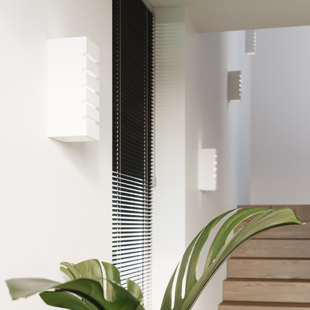 LED nástěnné svítidlo SAMIR E27 Nástěnné svítidlo Obdélníkové keramické bílé SOLLUX