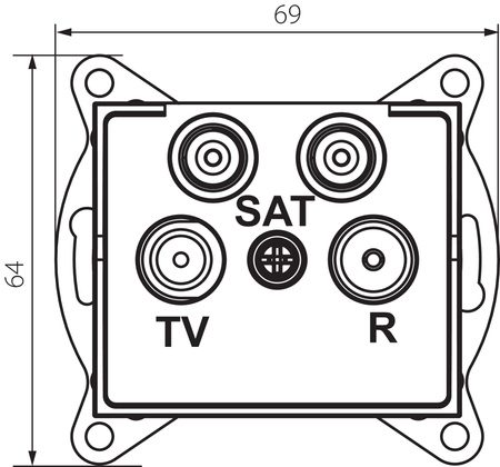 Svorkovnice TV-2xSAT Square Graphite LOGI Kanlux