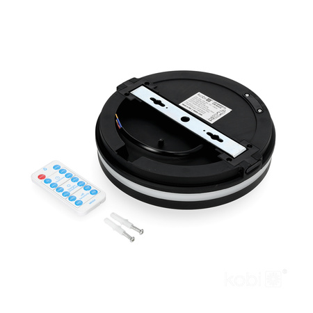 LED stropní koupelnové svítidlo pro povrchovou montáž 12W 1140lm CCT 120° s pohybovým a soumrakovým senzorem černé IP65 IK08 Nairos Kobi