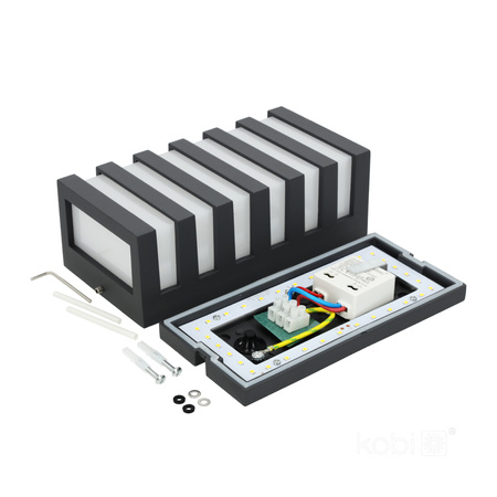 Zahradní lampa Venkovní nástěnná lampa LED 10W 220lm 4000K neutrální bílá IP54 Černá Entera Kobi