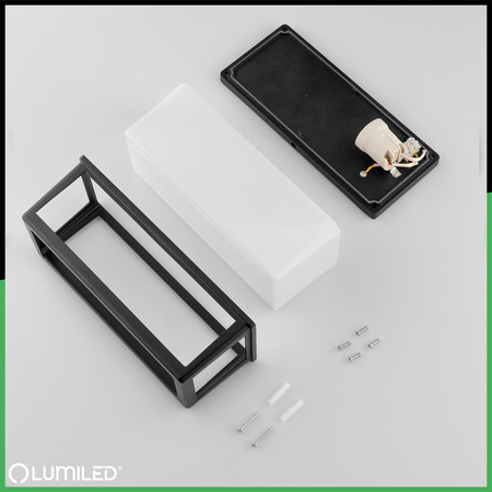 Zahradní nástěnná lampa E27, obdélníková DOMLO LUMILED