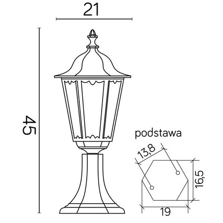 Venkovní stojací zahradní lampa POST Retro Midi K 4011/1/M E27 45cm Su-Ma