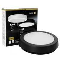 LED stropní svítidlo do koupelny Povrchová montáž 12W 1140lm 4000K 120° černá IP65 Nairos Kobi