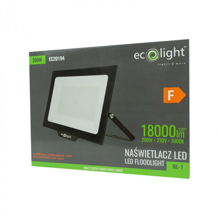 LED reflektor 200W 18000lm 3000K teplý IP65 NL-1 Ecolight