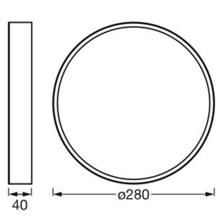 LED Plafond Povrchová montáž 20W 1500lm 3000K Teplá bílá 28cm Stropní Ledvance