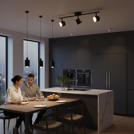 Stropní a nástěnné svítidlo s LED páskem 12.6W KUBIK 3 Black 3000K GOLDLUX (Polux)