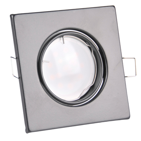 3x GOLDLUX (Polux) čtvercová černá pohyblivá halogenová žárovka + GU10 3.5W LED žárovka