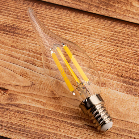 Žárovka LED Plamínek BA35, E14 7W 770lm 4000K Neutralní bílá 360° Filament LUMILED