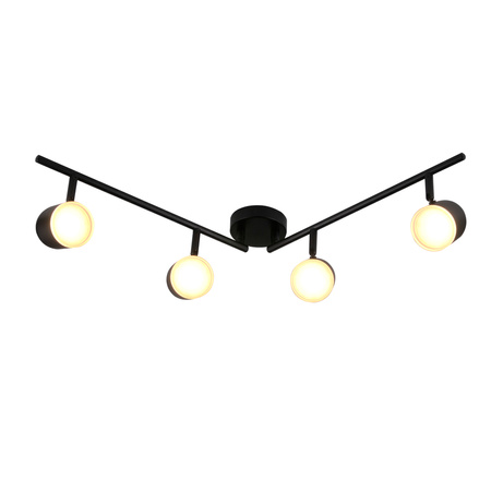 Stropní/nástěnné svítidlo nastavitelné 16.8W LED RAWI 4 černá 3000K GOLDLUX (Polux)