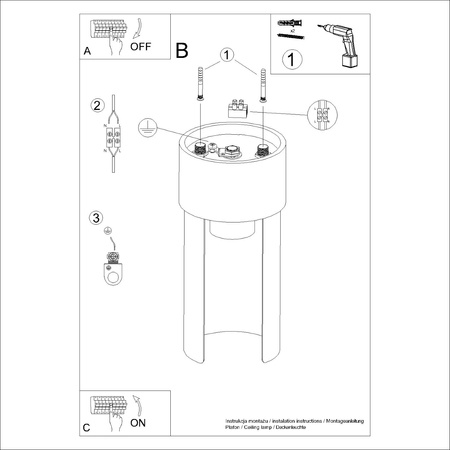 Stropní svítidlo E27 White Flash Blue Sapphire SL pro povrchovou montáž.1673 Sollux