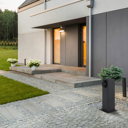 Zahradní lampa LED Outdoor Pole Standing Grey IP44 Elektri Sanico Goldlux