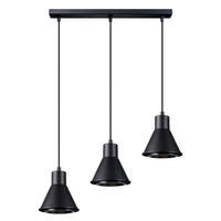 TAZILA LED závěsné stropní svítidlo 3xGU10 ES111 černé SOLLUX