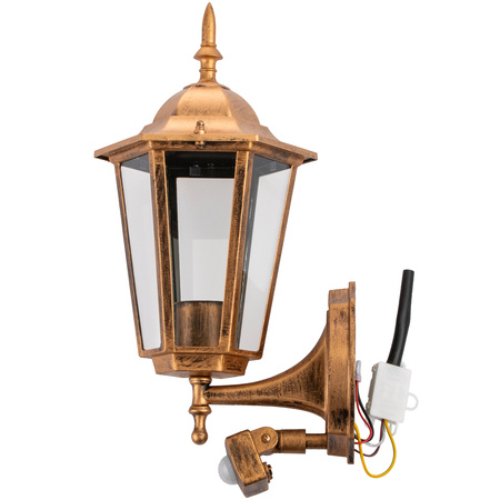 Zahradní nástěnná lampa snímač pohybu, E27 lucerna BELLIS LUMILED