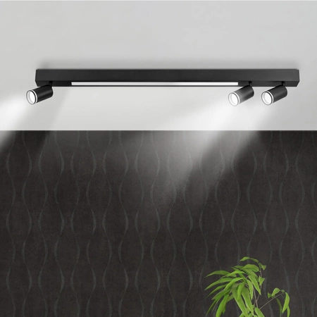 Bodové reflektorové stropní svítidlo 3x GU10 LED pásek 4000K černá PARIS Sanico Goldlux