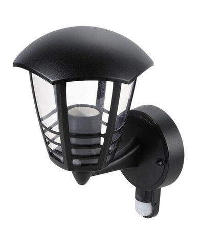 Zahradní lampa LED nástěnná lampa MARSEILLE E27 IP44 nahoru Lucerna s pohybovým senzorem Černá RABALUX