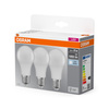 3x LED žárovka E27 A60 10W = 75W 1055lm 4000K neutrální bílá 200° OSRAM Základna