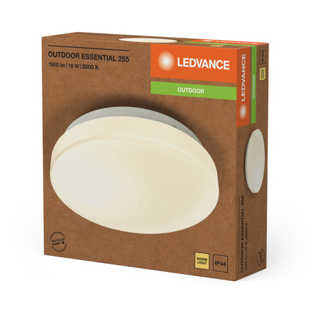 LED 18W 1350lm 3000K IP44 Essential Ledvance White venkovní stropní a nástěnné svítidlo