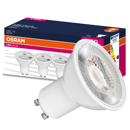 3x LED žárovka PAR16 reflektor GU10 6,9 W = 50 W 575 lm 6500 K studená bílá 120° VALUE Osram