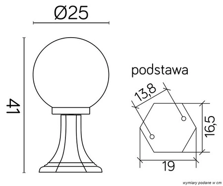 Venkovní stojací zahradní lampa KULIČKOVÁ CLASSIC K 4011/1/K 250 E27 41cm Su-Ma