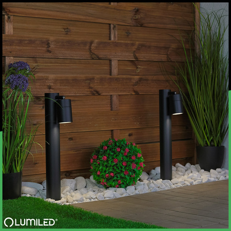 Venkovní zahradní lampa GU10, sloupek stojací reflektor 45cm LUMILED