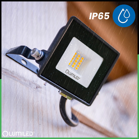 LED Reflektor 10W, 900lm 4000K IP65 Černá ZUNA2 LUMILED