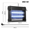 Elektrická insekticidní lapačová lampa 100m2 20W na mouchy komáry hmyz VAYOX