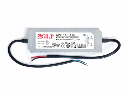 LED zdroj 150W 12,50A 12V IP67 GPV-150-12N hermetický