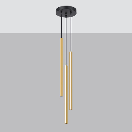 PASTELO 3P Závěsné stropní svítidlo 3xG9 zlaté Moderní SOLLUX