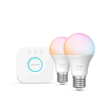 3x LED žárovka E27 A60 8W = 60W 806lm 2200-6500K CCT + RGB SMART Smart Bluetooth ZigBee White and Color Ambiance + Bridge Bridge Philips HUE Starter Kit